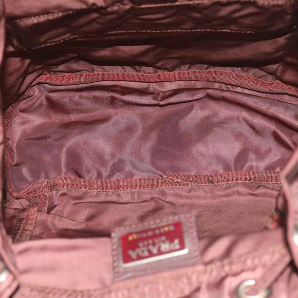PRADA Backpack Nylon Wine Red Auth bs11789 - Picture 11 of 16